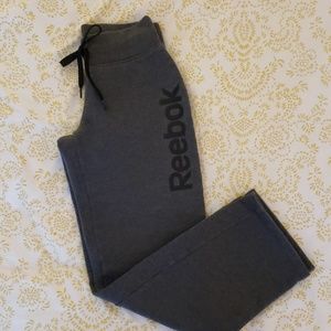 Reebok Sweat Pants Sweats Gray w/Tie Waist XS